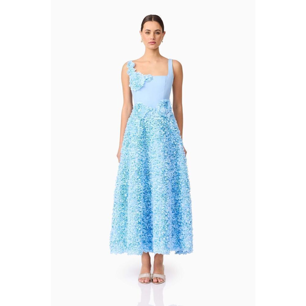 Elliatt Kaia Floral Maxi Dress in Blue wedding Guest Garden Party size S NWT - Picture 3 of 9